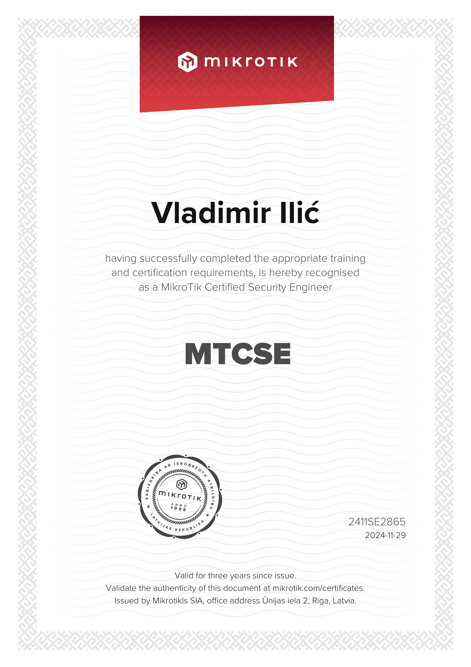 MikroTik Certified Security Engineer